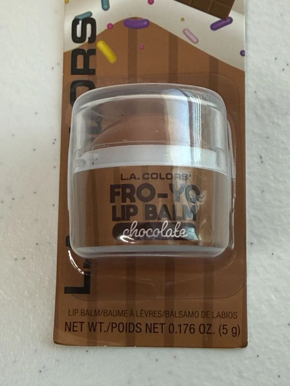 L.A. Colors Fro-Yo Lips Chocolate Scented Lip Balm New
